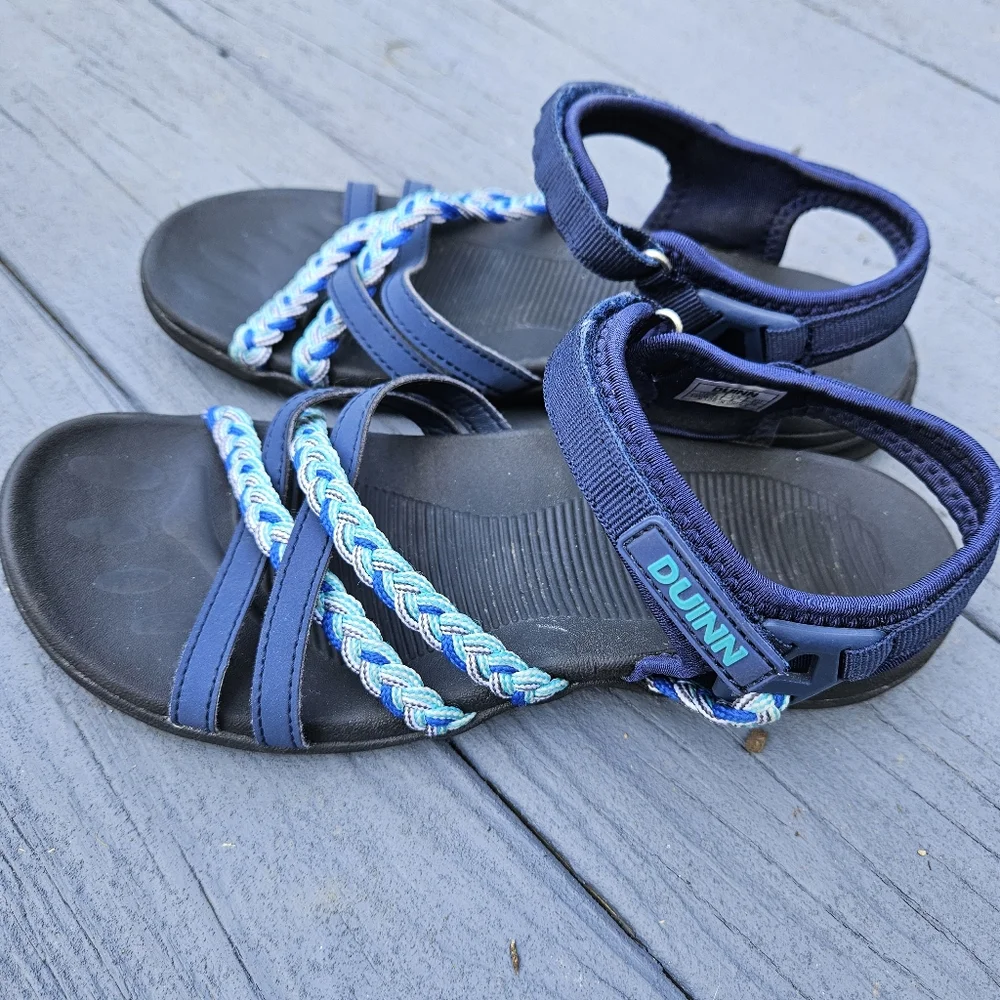 DUINN Hiking Sport Walk Sandal Adjustable Straps Blue Women's Size 8 US - 38 EU